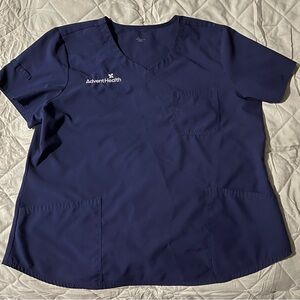 Scrubstar Navy Blue V-Neck Short Sleeve Medical Scrub Top